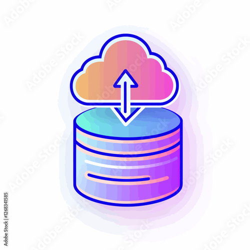 Cloud computing server database upload download data storage concept