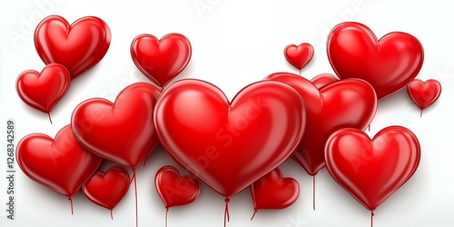 Romantic Red Heart Balloons Cluster Valentine s Day Love Celebration