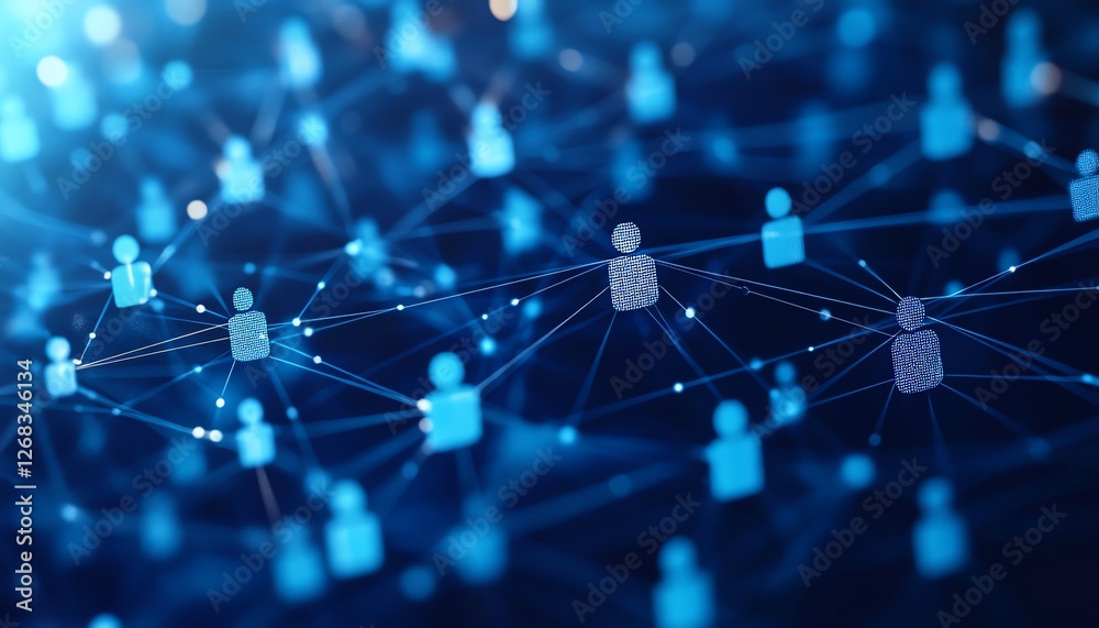 Human resources concept, group of people interconnected through social media, AIgenerated network, communication flow, digital connections, modern workforce interaction Human resources concept, group of people interconnected through social media, AIgenerated network, communication flow, digital connections, modern workforce interaction