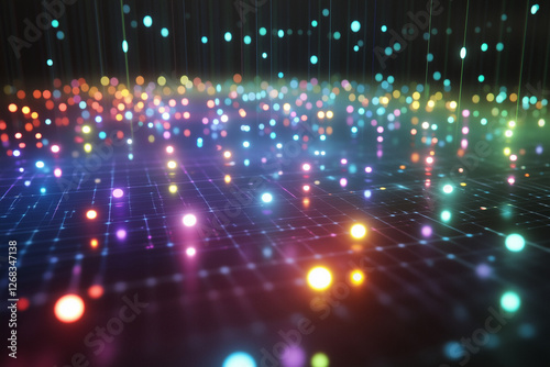 Wallpaper Mural Abstract Colorful Lights Network Data Visualization Digital Art Torontodigital.ca