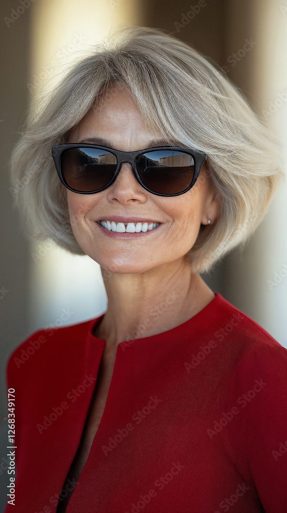 Naklejka premium Attractive mature woman smiling with confidence