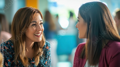 Wallpaper Mural Women talking in a professional setting, collaborating on a project or idea exchange Torontodigital.ca