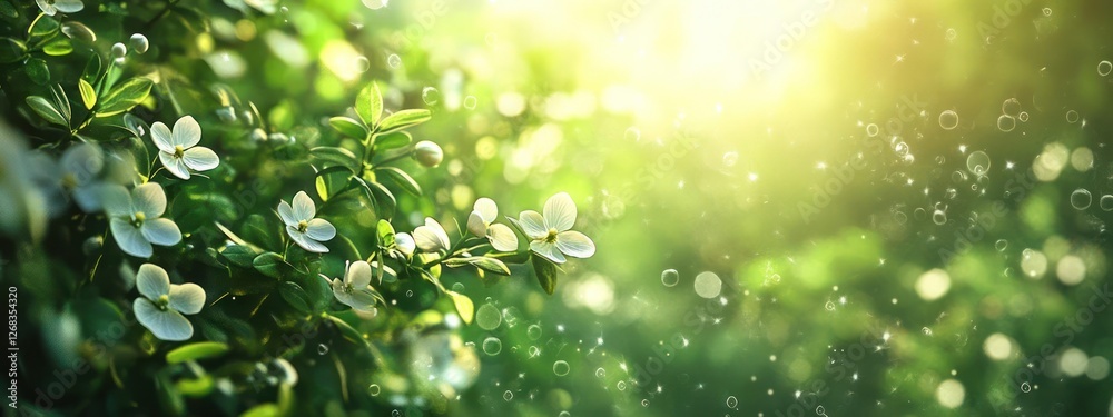 Flowers in sunlight with raindrops Flowers in sunlight with raindrops
