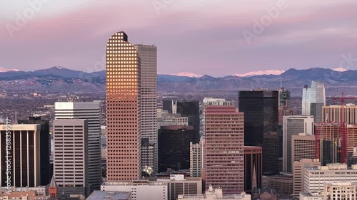 Denver cityscape at Golden Hour