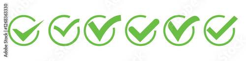 check mark and tick mark icon set. accept approved icon. vector illustration.