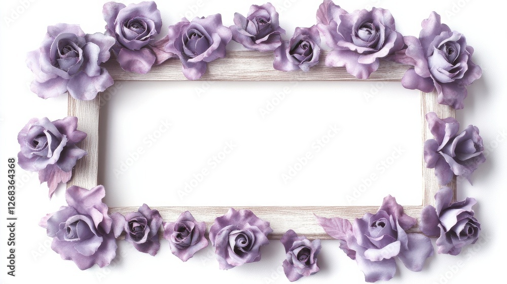 Elegant Purple Rose Frame with Delicate Floral Design Elegant Purple Rose Frame with Delicate Floral Design