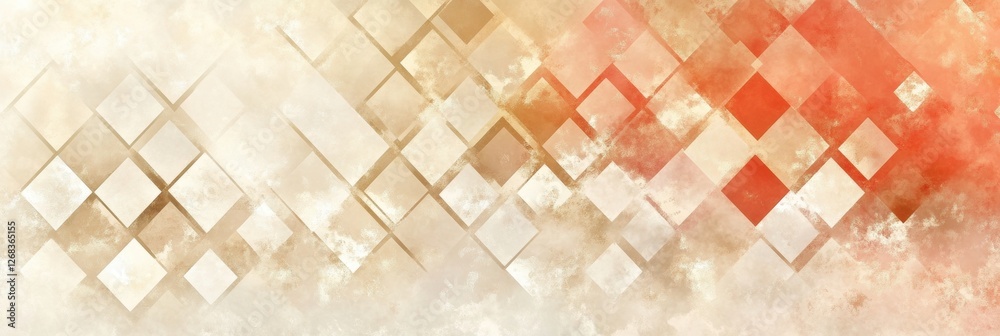 Abstract Geometric Background Design Featuring Soft Color Palette of Warm Red, Orange, and Beige Tones with Textured Diamond Shapes Abstract Geometric Background Design Featuring Soft Color Palette of Warm Red, Orange, and Beige Tones with Textured Diamond Shapes