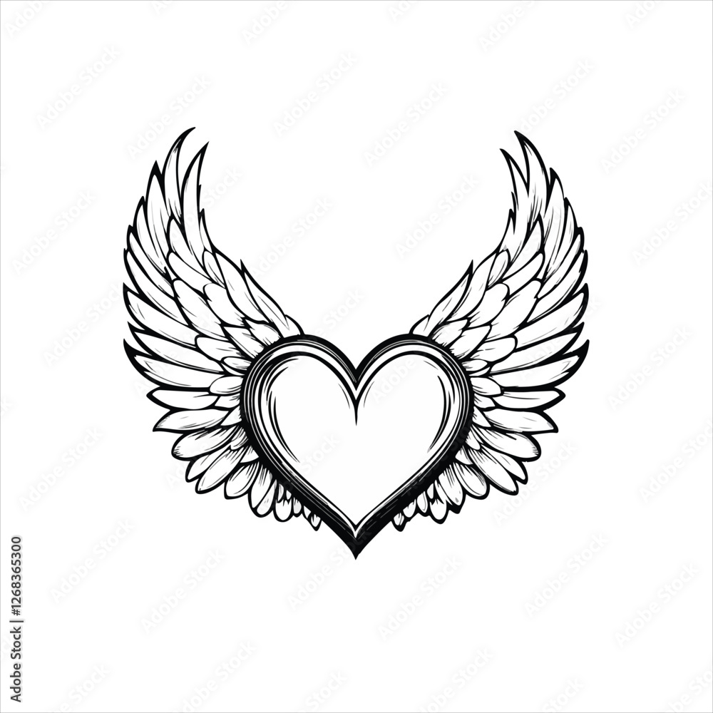 Fototapeta premium heart with wings Vector 