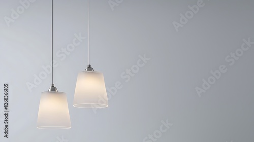 Wallpaper Mural Two white light fixtures hanging from the ceiling Torontodigital.ca