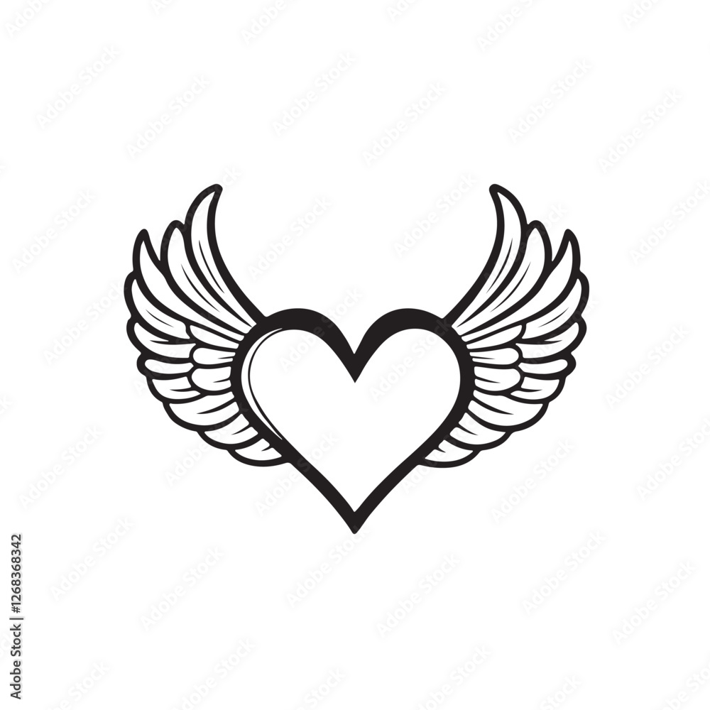 Fototapeta premium heart with wings Vector 
