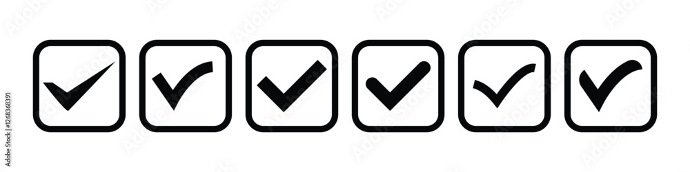 check mark and tick mark icon set. accept approved icon. vector illustration. check mark and tick mark icon set. accept approved icon. vector illustration.