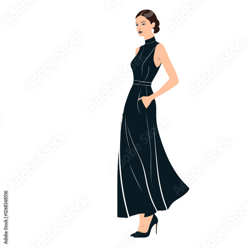 A fashion silhouette. PNG and Vector 