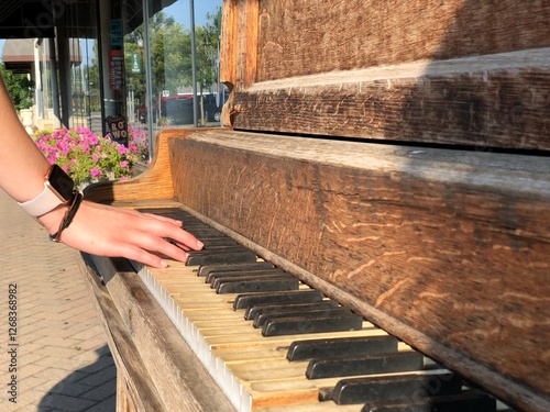 girl playing piano