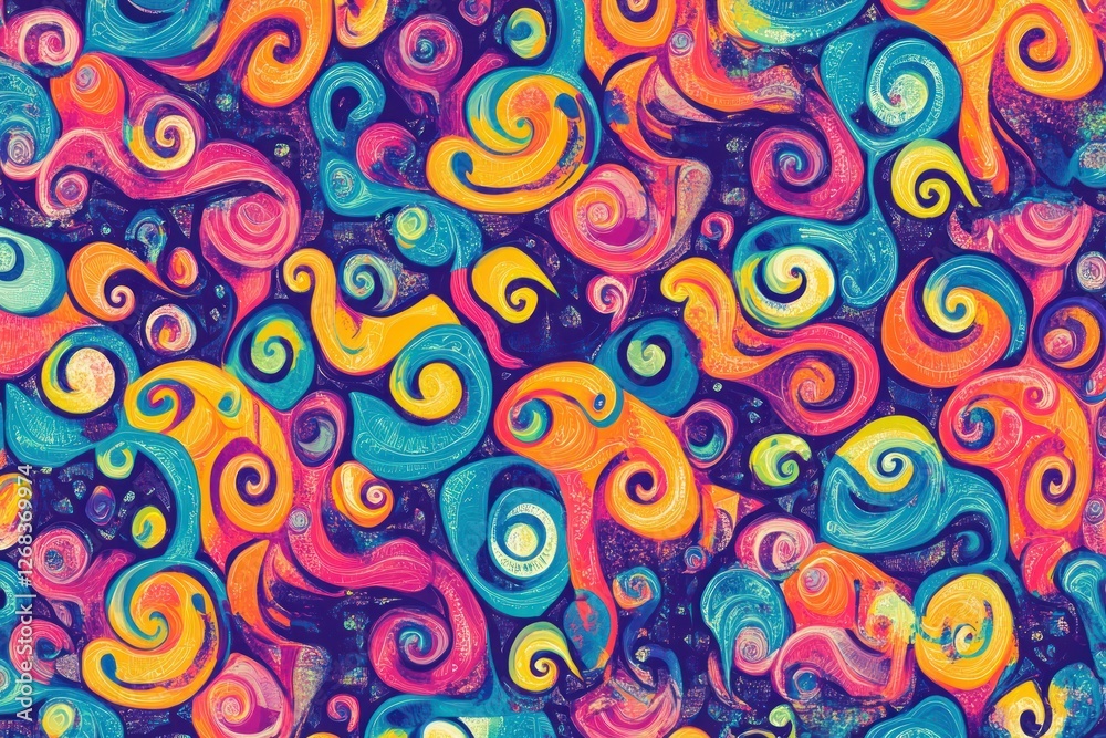 Psychedelic swirling colors in a seamless, vibrant abstract pattern. Psychedelic swirling colors in a seamless, vibrant abstract pattern.