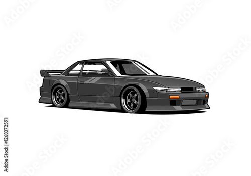 black jdm car vector illustration