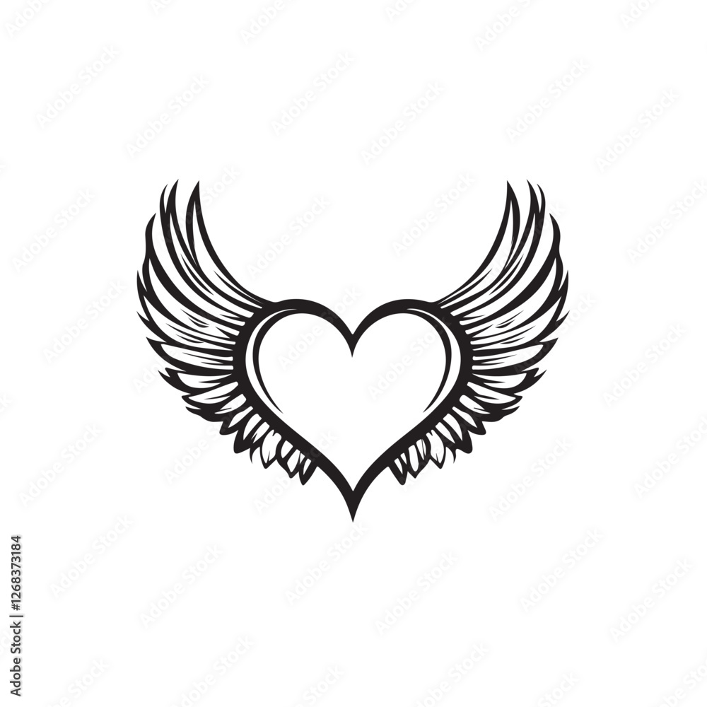 Fototapeta premium heart with wings Vector