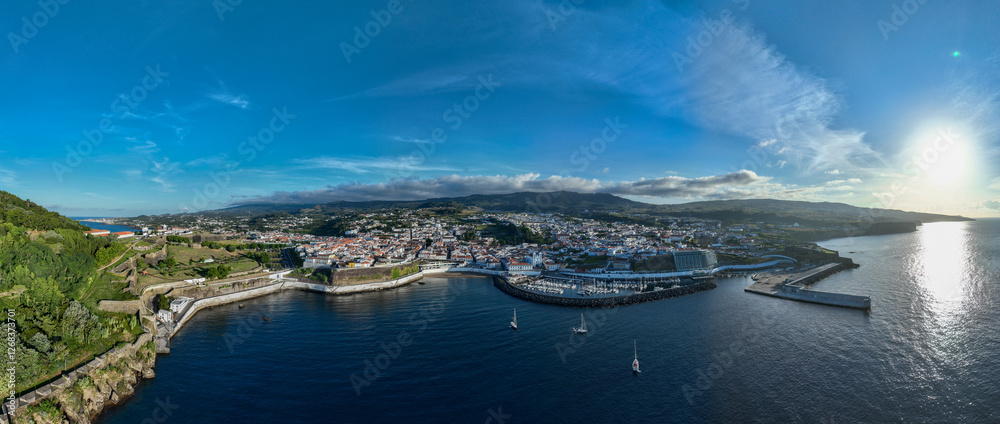 Fototapeta premium The Yacht harbor of Angra do Heroismo