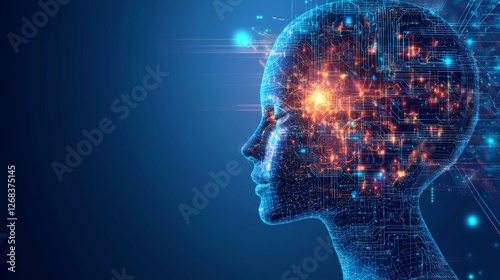 Artificial intelligence humanoid robot head with glowing circuits and futuristic design, isolated on transparency. --chaos 20 --ar 16:9 --quality 2 --v 6.1 Job ID: 6487487f-871b-4d85-9bbf-5e43a15a17d3