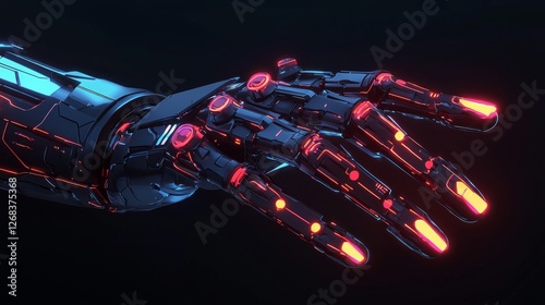 Cybernetic hand with glowing circuits and AI-powered mechanics in a futuristic style. --chaos 20 --ar 16:9 --quality 2 --v 6.1 Job ID: 44448c7a-8b20-4090-8daa-71046340ccfa