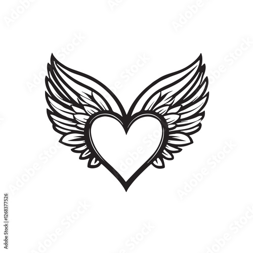heart with wings Vector 