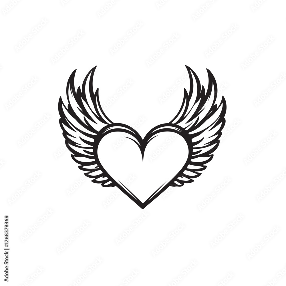 Fototapeta premium heart with wings Vector