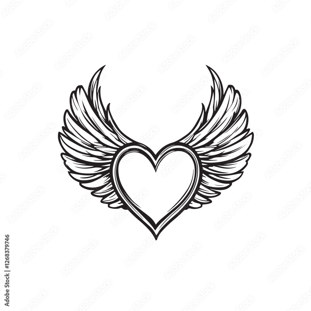 Fototapeta premium heart with wings Vector 