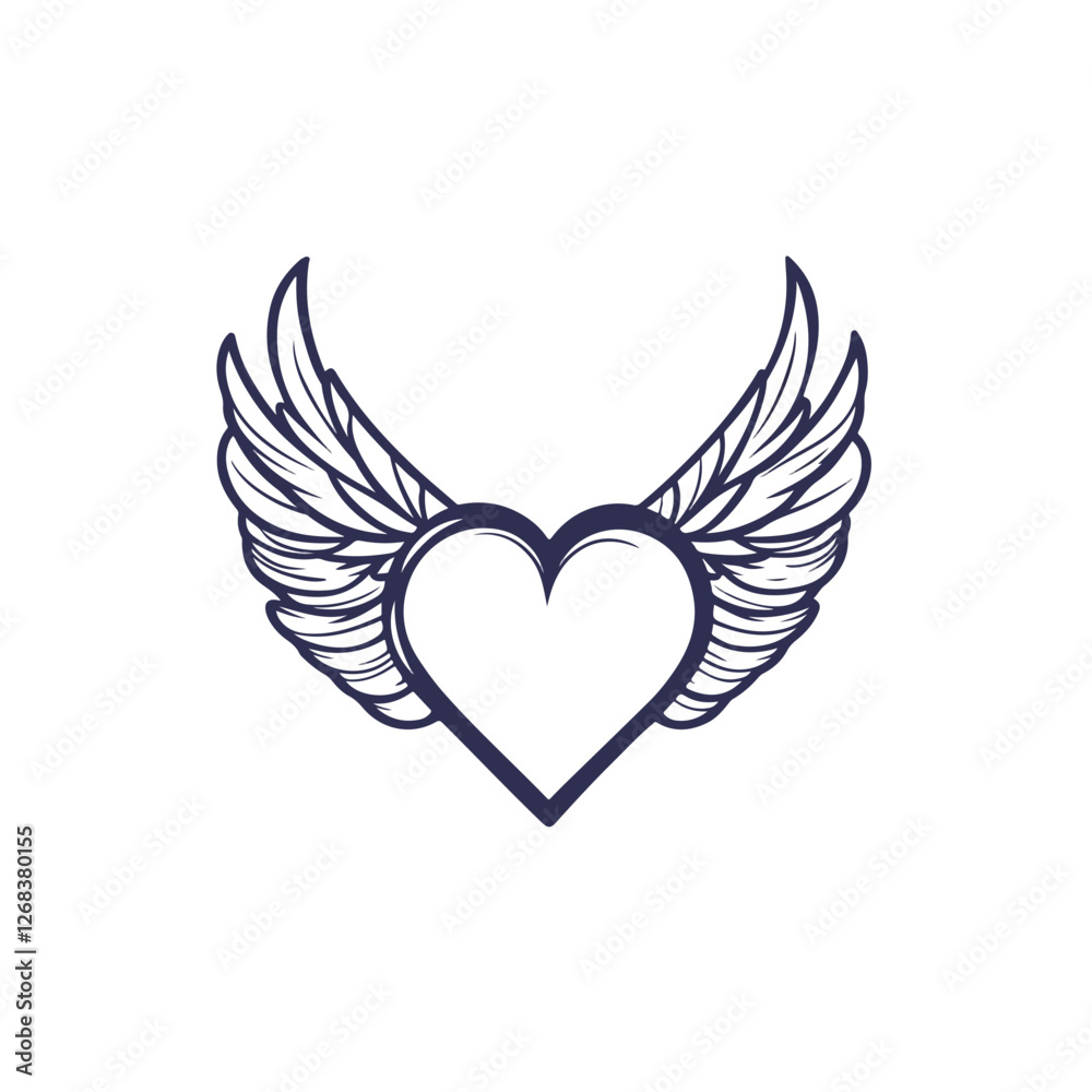 Fototapeta premium heart with wings Vector 
