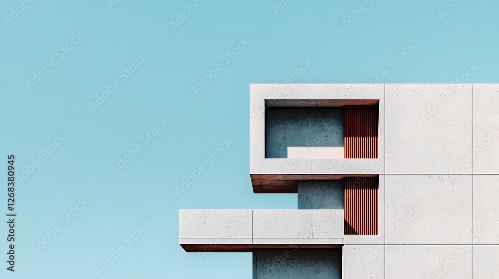 Stunning Modern Architecture Against a Serene Blue Sky: A Beautiful Blend of Design and Nature. Innovative and Creative Ways to Build a House Concept Stunning Modern Architecture Against a Serene Blue Sky: A Beautiful Blend of Design and Nature. Innovative and Creative Ways to Build a House Concept