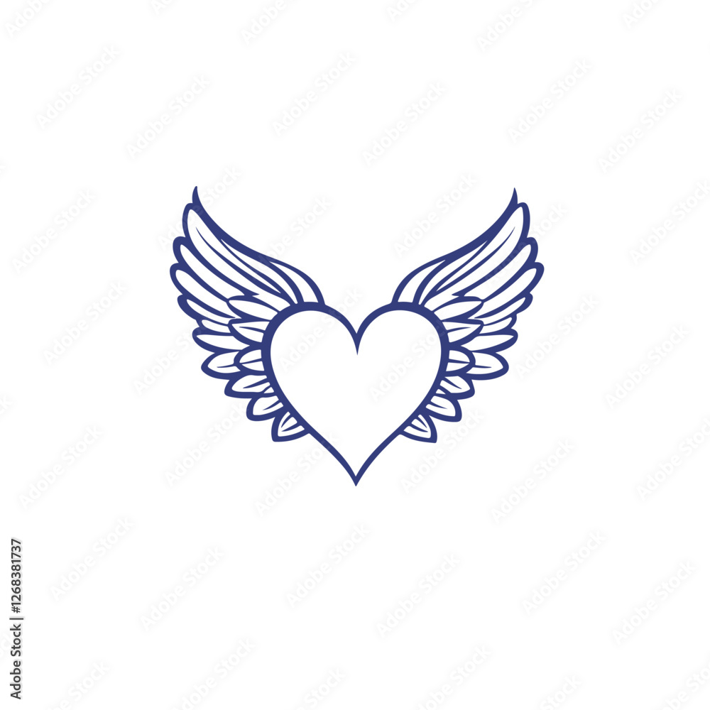 heart with wings Vector heart with wings Vector