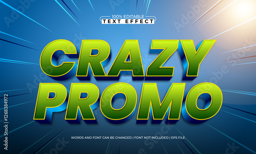 crazy promo editable text effect with a sale and discount text style