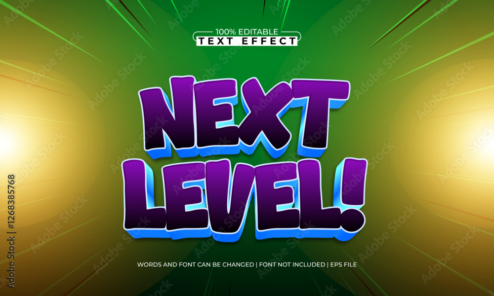 Fototapeta premium next level editable text effect with a game and start text style