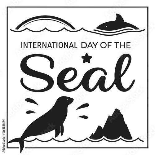 INTERNATIONAL DAY OF THE SEAL silhouette vector