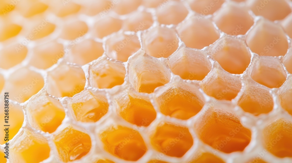 Close-up of honeycomb structure with golden honey dripping Close-up of honeycomb structure with golden honey dripping