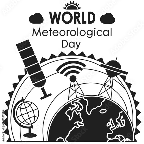 WORLD METEOROLOGICAL DAY silhouette vector