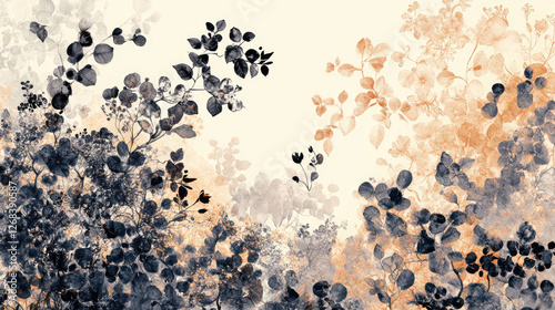 A soft, artistic depiction of foliage in muted colors, creating a serene atmosphere.