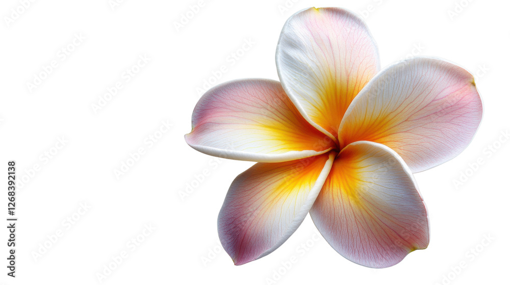 Fototapeta premium Vibrant plumeria showing vivid colors on transparent background