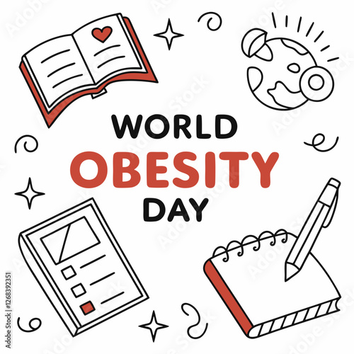 WORLD OBESITY DAY silhouette vector