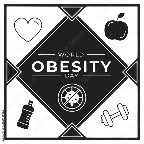WORLD OBESITY DAY silhouette vector
