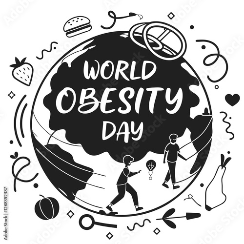 WORLD OBESITY DAY silhouette vector