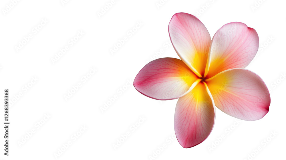 Fototapeta premium Pink and yellow frangipani flower with transparent background