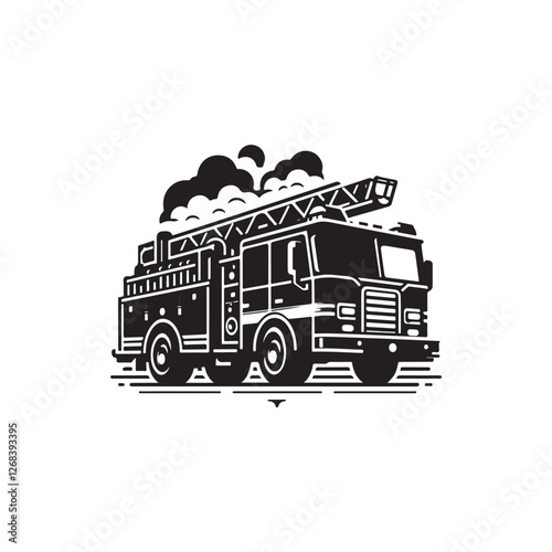 Fire Truck silhouette design Vector (6).eps