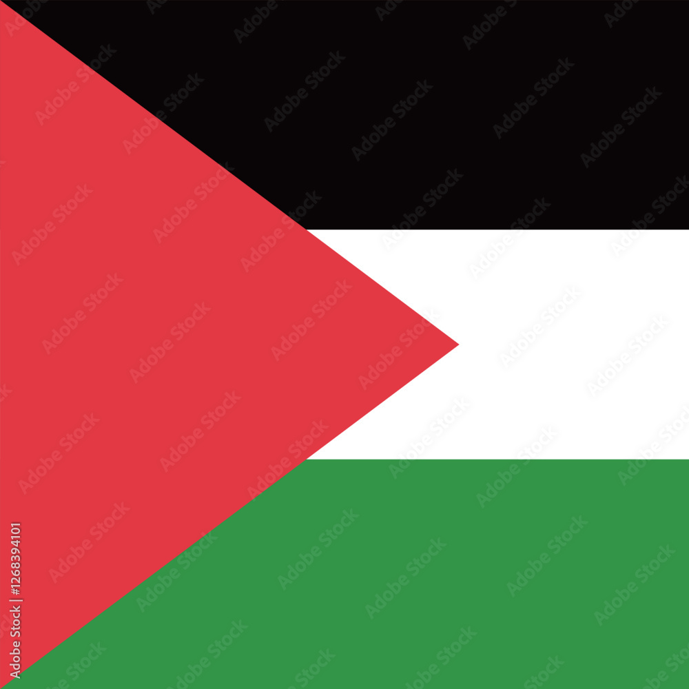 Flag of Palestine. Palestine square flag icon digital vector illustration Flag of Palestine. Palestine square flag icon digital vector illustration