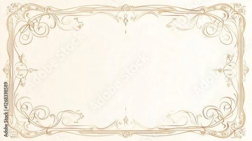 Beige Art Nouveau frame, vintage texture background
