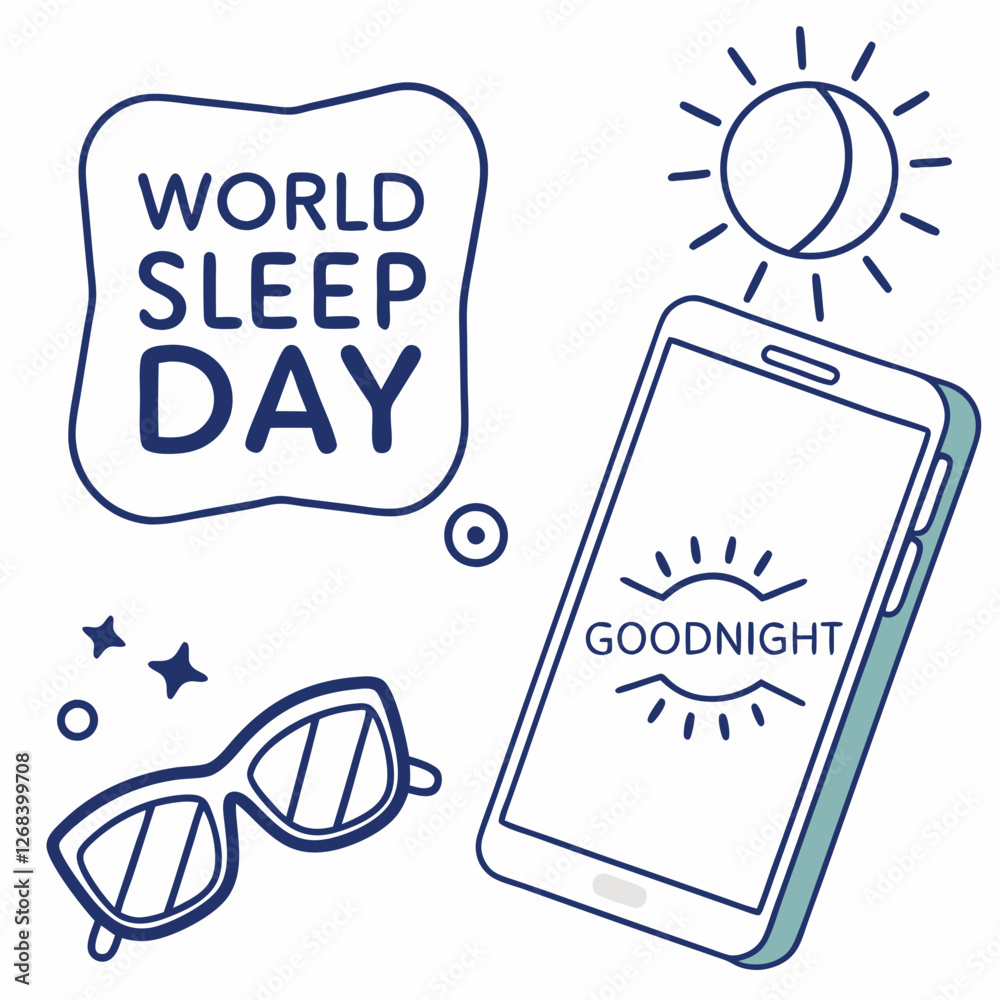 Fototapeta premium WORLD SLEEP DAY silhouette vector