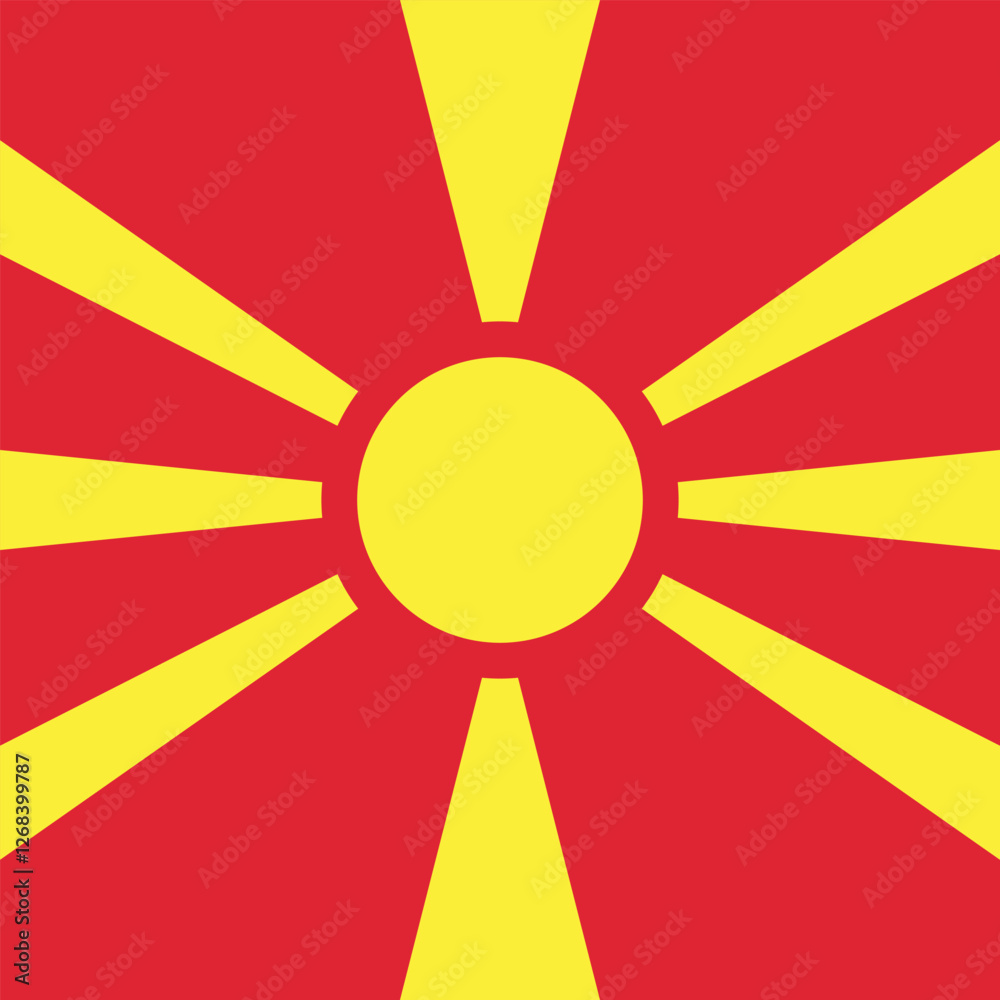 Flag of North Macedonia. North Macedonia square flag icon digital vector illustration Flag of North Macedonia. North Macedonia square flag icon digital vector illustration