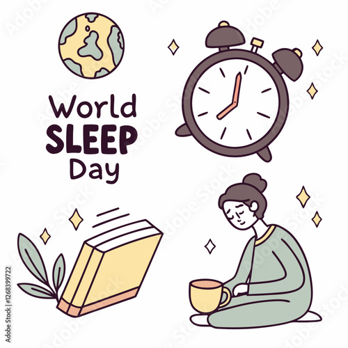 WORLD SLEEP DAY silhouette vector