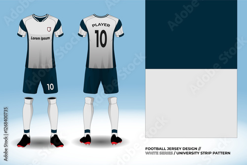Socccer Jersey mockup template. uniform for football or futsal club. with front, back and pattern design.