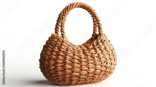 Woven bamboo and seagrass basket handbag elegant decorative basketwork natural materials minimalist style