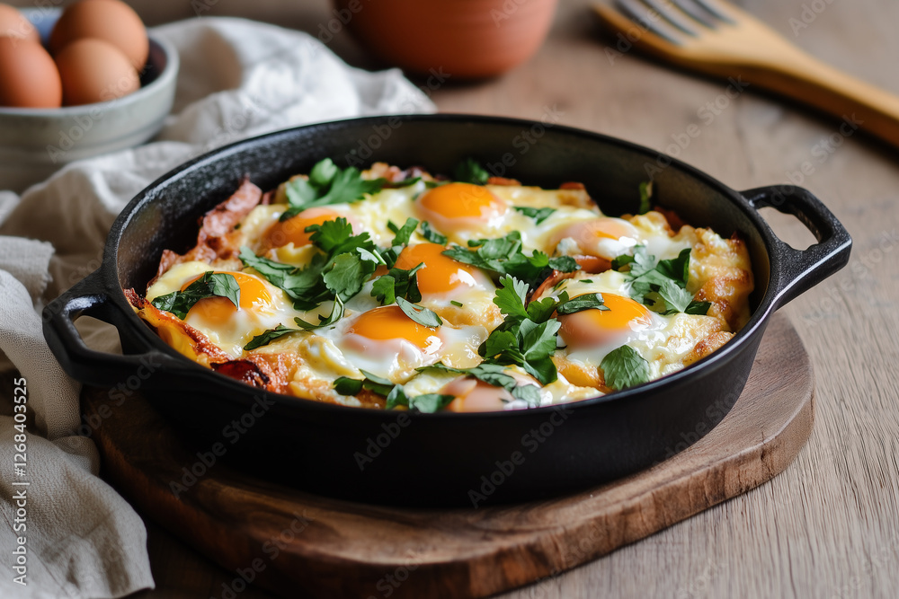 Egg skillet with parsley Egg skillet with parsley