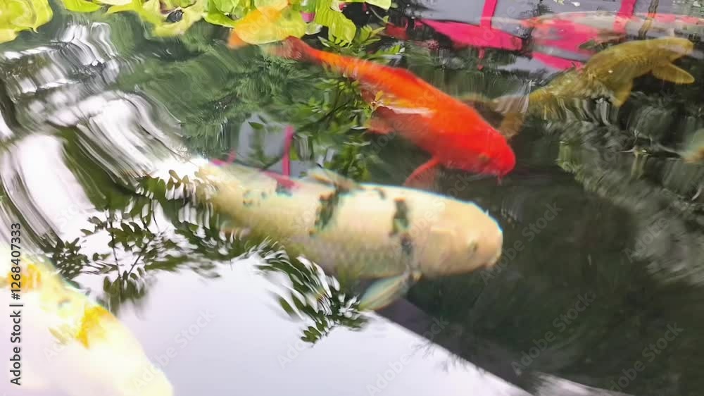 koi in pond